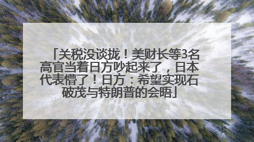 关税没谈拢！美财长等3名高官当着日方吵起来了，日本代表懵了！日方：希望实现石破茂与特朗普的会晤