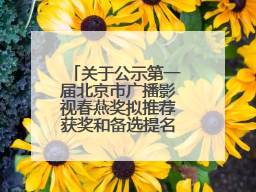 关于公示第一届北京市广播影视春燕奖拟推荐获奖和备选提名名单的公告