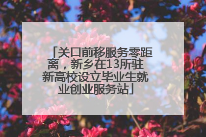 关口前移服务零距离，新乡在13所驻新高校设立毕业生就业创业服务站