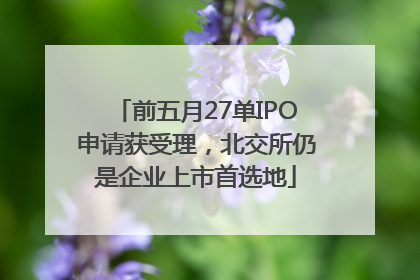 前五月27单IPO申请获受理，北交所仍是企业上市首选地