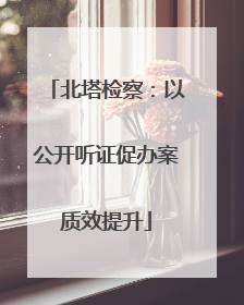 北塔检察：以公开听证促办案质效提升