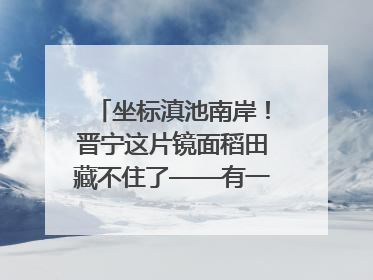 坐标滇池南岸！晋宁这片镜面稻田藏不住了——有一种叫云南的生活之365天
