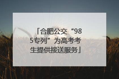 合肥公交“985专列”为高考考生提供接送服务
