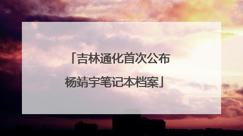 吉林通化首次公布杨靖宇笔记本档案