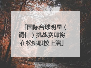 国际台球明星（铜仁）挑战赛即将在松桃职校上演