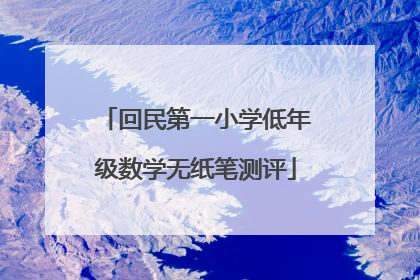 回民第一小学低年级数学无纸笔测评