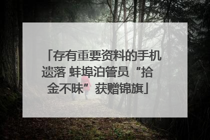 存有重要资料的手机遗落 蚌埠泊管员“拾金不昧”获赠锦旗