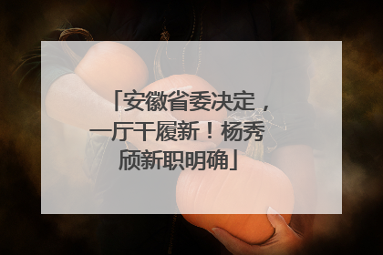 安徽省委决定，一厅干履新！杨秀颀新职明确