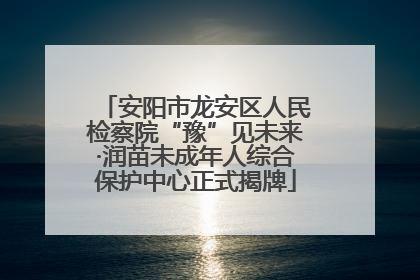 安阳市龙安区人民检察院“豫”见未来·润苗未成年人综合保护中心正式揭牌