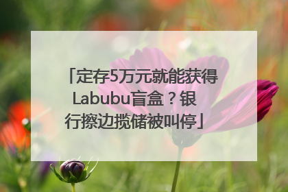 定存5万元就能获得Labubu盲盒？银行擦边揽储被叫停