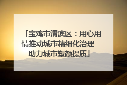 宝鸡市渭滨区：用心用情推动城市精细化治理 助力城市塑颜提质