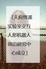 天府绛溪实验室交互人形机器人前沿研究中心成立