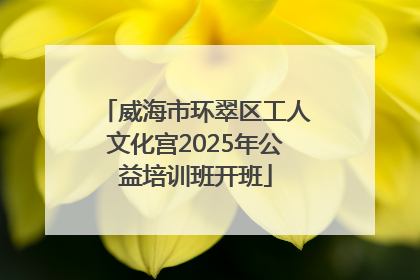 威海市环翠区工人文化宫2025年公益培训班开班