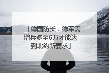 德国防长：德军需增兵多至6万才能达到北约新要求
