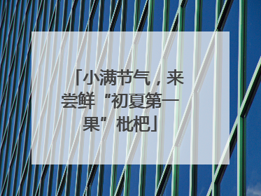 小满节气，来尝鲜“初夏第一果”枇杷