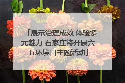 展示治理成效 体验多元魅力 石家庄将开展六五环境日主题活动