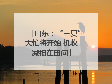 山东：“三夏”大忙将开始 机收减损在田间