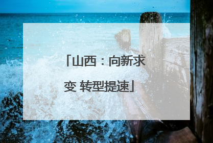 山西：向新求变 转型提速