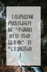 岳西县城西幼儿园开展“小满知时节 劳动品丰收”节气主题活动