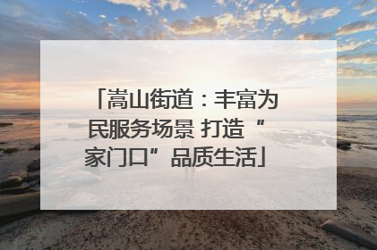 嵩山街道：丰富为民服务场景 打造“家门口”品质生活
