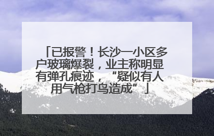 已报警！长沙一小区多户玻璃爆裂，业主称明显有弹孔痕迹，“疑似有人用气枪打鸟造成”