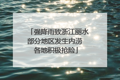 强降雨致浙江丽水部分地区发生内涝 各地积极抢险