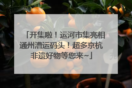 开集啦！运河市集亮相通州漕运码头！超多京杭非遗好物等您来~