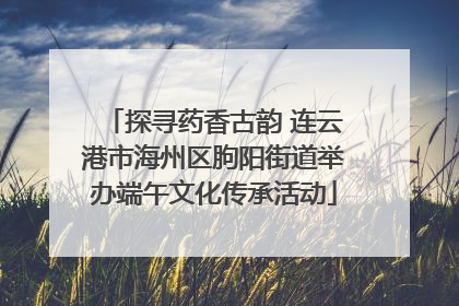 探寻药香古韵 连云港市海州区朐阳街道举办端午文化传承活动