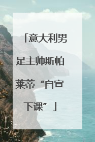意大利男足主帅斯帕莱蒂“自宣下课”