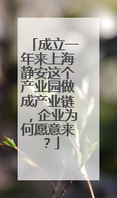 成立一年来上海静安这个产业园做成产业链，企业为何愿意来？