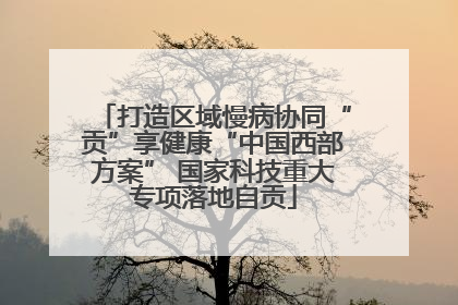 打造区域慢病协同“贡”享健康“中国西部方案” 国家科技重大专项落地自贡