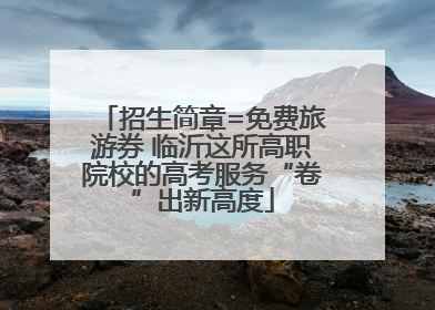 招生简章=免费旅游券 临沂这所高职院校的高考服务“卷”出新高度