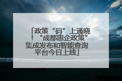 政策“码”上通晓！“成都惠企政策”集成发布和智能查询平台今日上线