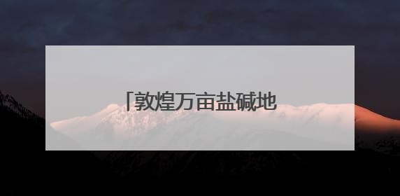 敦煌万亩盐碱地变“希望田”