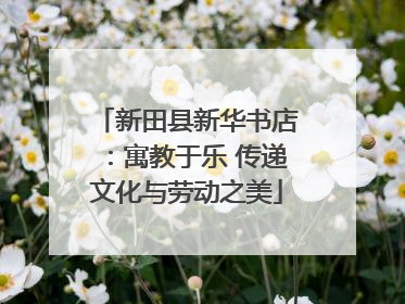 新田县新华书店：寓教于乐 传递文化与劳动之美