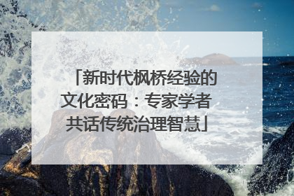 新时代枫桥经验的文化密码：专家学者共话传统治理智慧