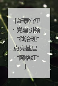 新泰宫里：党建引领“微治理” 点亮基层“网格红”