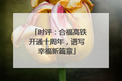 时评：合福高铁开通十周年，谱写幸福新篇章