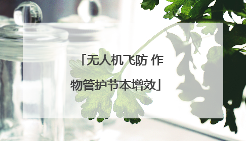 无人机飞防 作物管护节本增效
