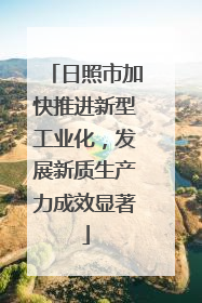 日照市加快推进新型工业化，发展新质生产力成效显著
