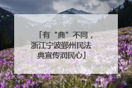 有“典”不同，浙江宁波鄞州民法典宣传润民心