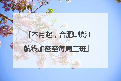 本月起，合肥⇋镇江航线加密至每周三班