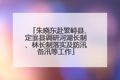 朱晓东赴繁峙县、定襄县调研河湖长制、林长制落实及防汛备汛等工作