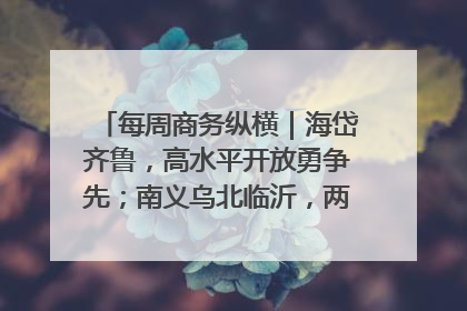 每周商务纵横｜海岱齐鲁，高水平开放勇争先；南义乌北临沂，两扇窗里观外贸