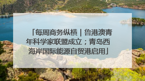 每周商务纵横｜鲁港澳青年科学家联盟成立；青岛西海岸国际能源自贸港启用