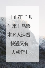 正在“飞”来！乌鲁木齐人速看 快递又有大动作