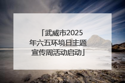武威市2025年六五环境日主题宣传周活动启动