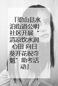 梁山县水泊街道公明社区开展“清凉饮水润心田 向日葵开花祝夺魁”助考活动