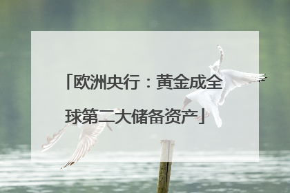 欧洲央行：黄金成全球第二大储备资产