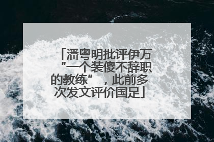 潘粤明批评伊万“一个装傻不辞职的教练”，此前多次发文评价国足